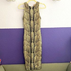 sequined deco style form fitting dress szS